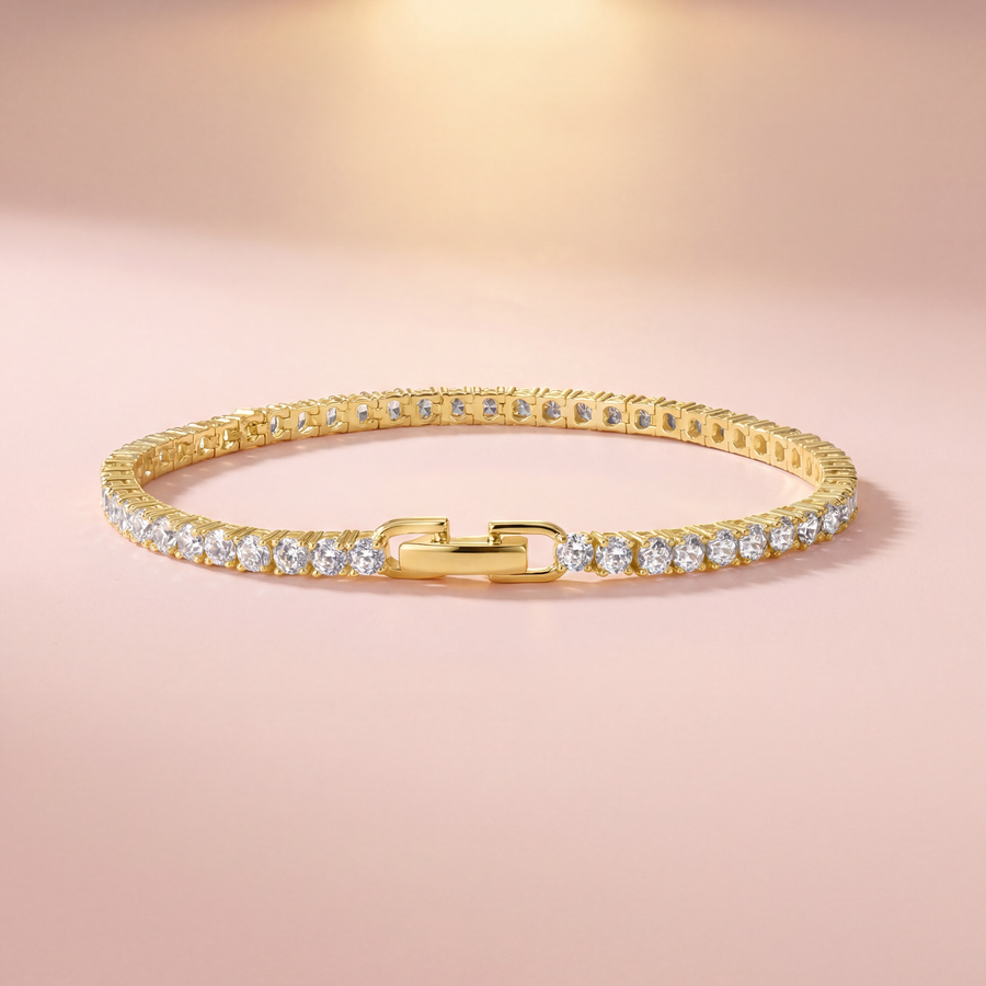 Tennis Armband Gold - Zirkonia