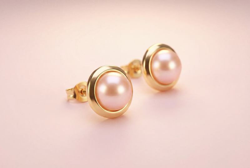 Ohrstecker Perle – 333 Gold