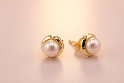 Pearl Stud Earrings – 333 Gold