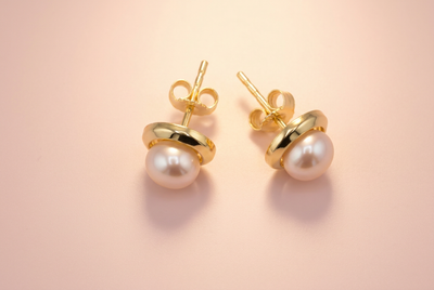 Pearl Stud Earrings – 333 Gold